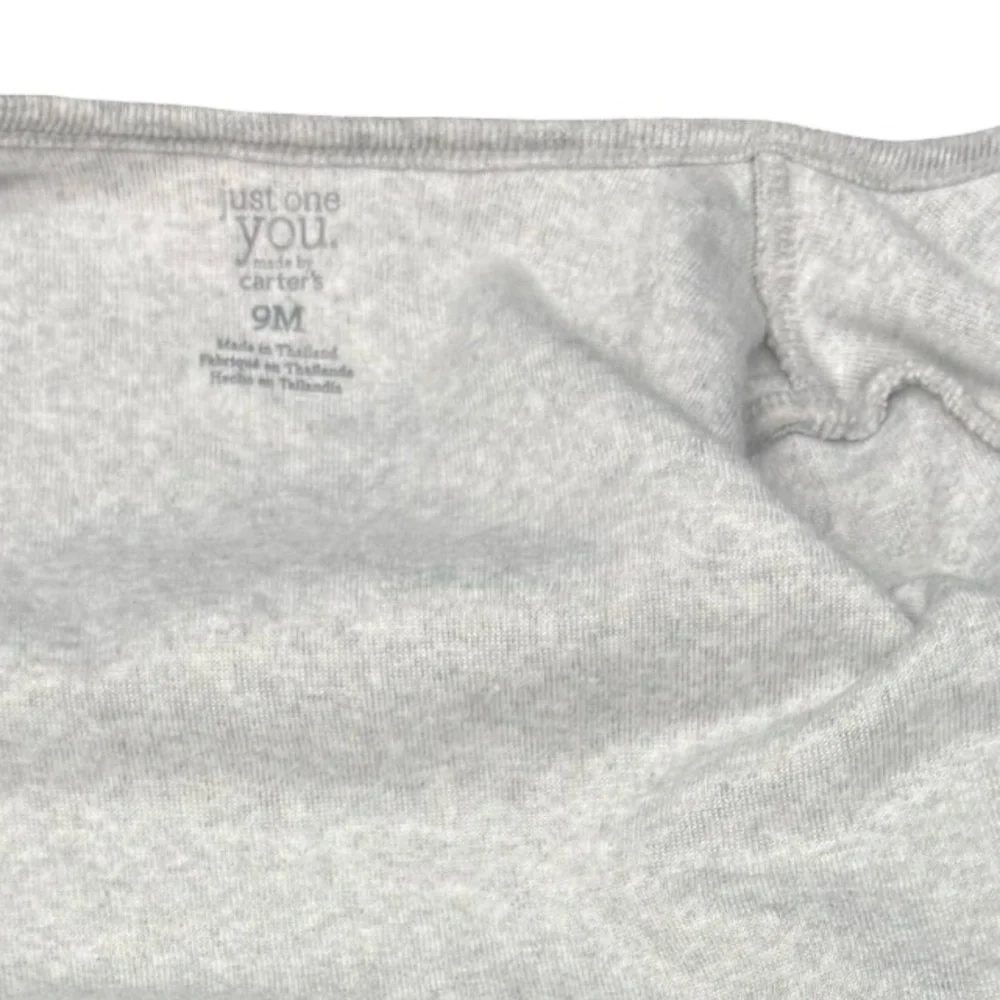 Carters Gray Baby Pajama Set Size 9M Cozy Soft Sleepwear Infant Outfit